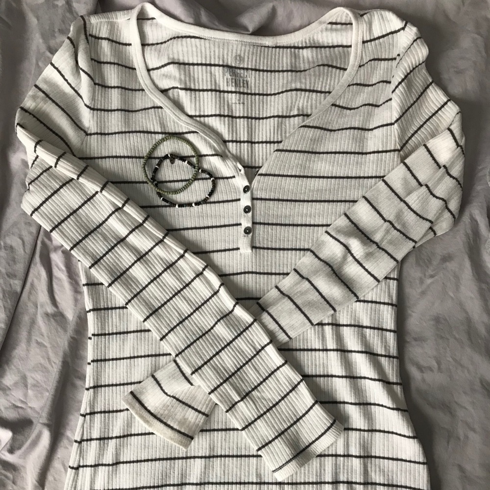 Striped Long Sleeve Henley
